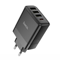 Сетевое зарядное устройство Hoco C127A 3 USB/ Type-C PD45W чёрное. Complektuha