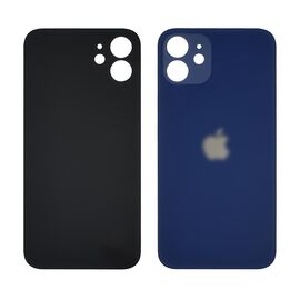 Заднее стекло корпуса для Apple iPhone 12 Синее Blue (Big hole). Complektuha