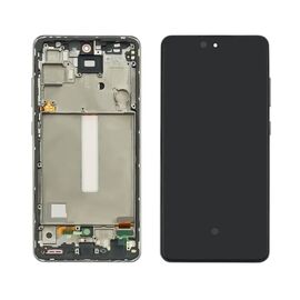 Дисплей для Samsung A525 Galaxy A52 (2020) полноразмерный с  серебристой корпусной рамкой OLED. Complektuha