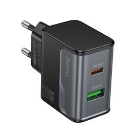 Сетевое зарядное устройство Hoco CS73A USB/ Type-C PD 30W QC midnight black. Complektuha