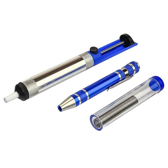 Паяльный набор в пенале Aida A-806+ (паяльник 60W, рег. t 200-450 гр C, жала 900M 6шт, мультиметр, инструменты и расходники) фото 6. Complektuha