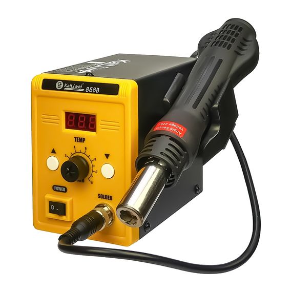 Паяльная станция KaiLiwei  858B, фен с датчиком наклона, цифровая индикация (220V, 700W) фото 1. Complektuha