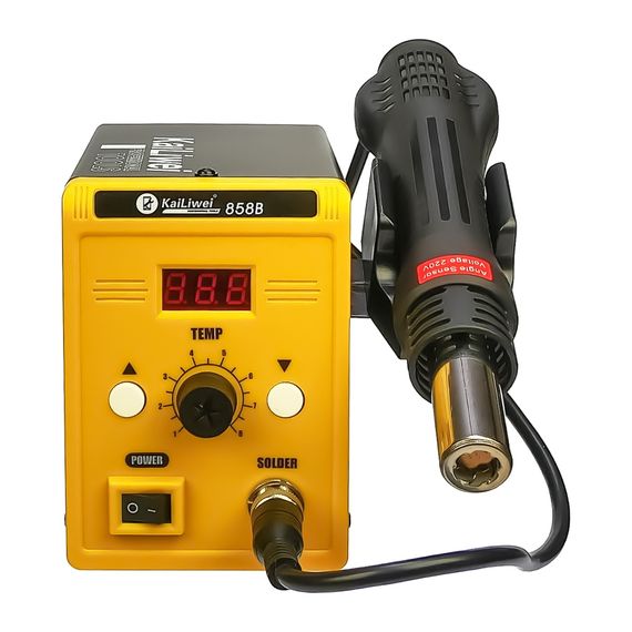 Паяльная станция KaiLiwei  858B, фен с датчиком наклона, цифровая индикация (220V, 700W). Complektuha
