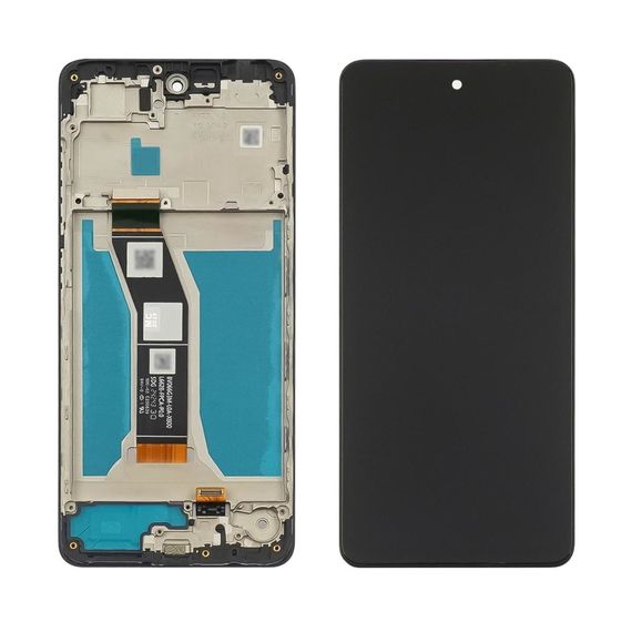 Дисплей для Motorola E14 с чёрным тачскрином и корпусной рамкой. Complektuha
