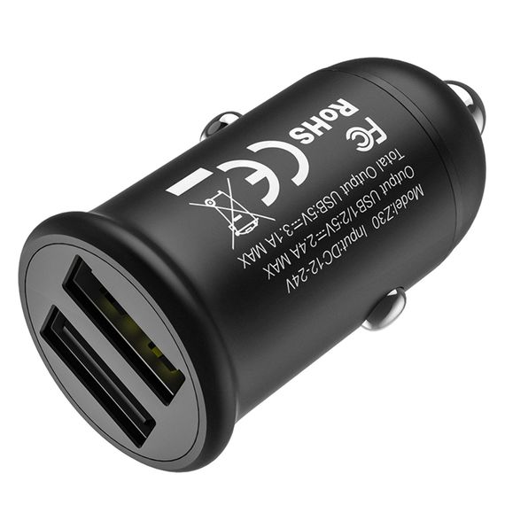 Авто Адаптер Hoco Z30 2 USB black фото 4. Complektuha