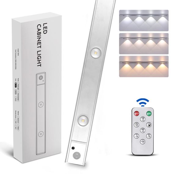 LED светильник cat's eye  100-3S с пультом, аккумулятором, датчиком движения и освещенности 100 см 3W алюминиевый серебристый. Complektuha