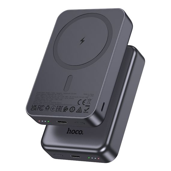 Power Bank Hoco 10000 mAh J160A PD 20W магнитный с функцией беспроводной зарядки metal gray. Complektuha