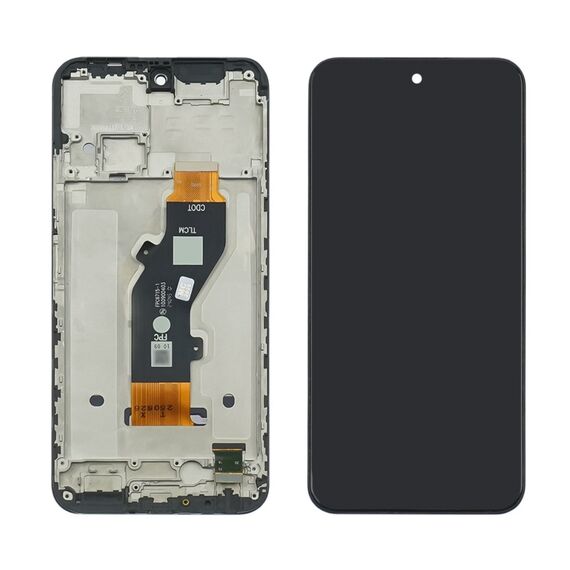 Дисплей для TECNO Spark 30C (KL5n) с чёрным тачскрином и корпусной рамкой. Complektuha