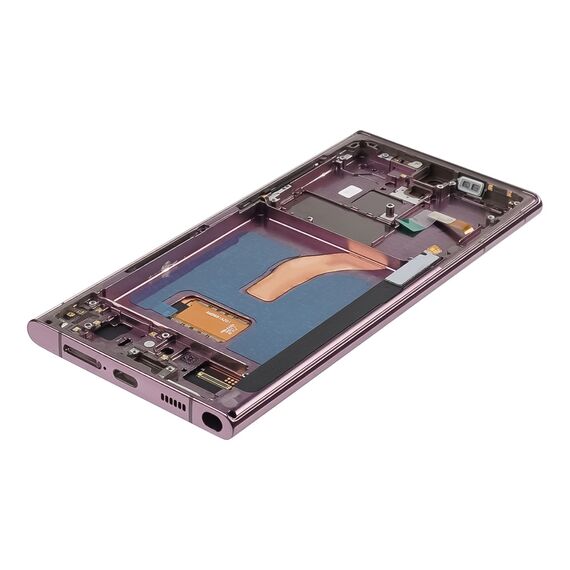 Дисплей для Samsung S908B Galaxy S22 Ultra с чёрным тачскрином та фиолетовой корпусной рамкой OLED фото 2. Complektuha