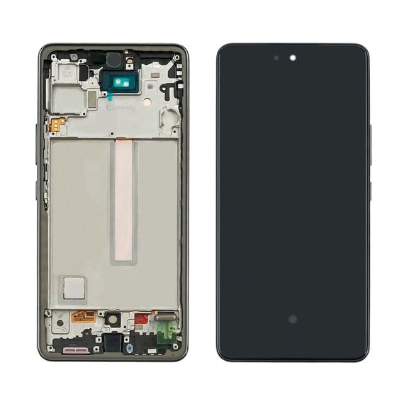 Дисплей для Samsung A536 Galaxy A53 (2022) с чёрным тачскрином и чёрной корпусной рамкой GH82-28025A оригинал. Complektuha