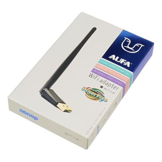Wi-Fi адаптер  Alfa W114 USB 150Mbps IPTV / DVR RECEIVER 3DBi black фото 3. Complektuha