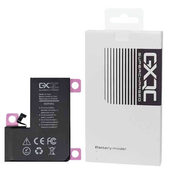 Аккумулятор GXQC Supercharged для Apple iPhone 14 Pro IC Original New (без ошибки), усиленный (3410 mAh) Service Pack. Complektuha