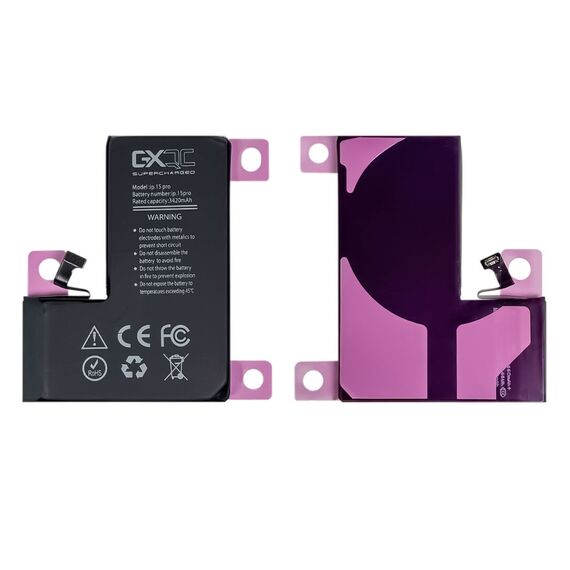 Аккумулятор GXQC Supercharged для Apple iPhone 15 Pro IC HC, усиленный (3420 mAh) Service Pack фото 1. Complektuha