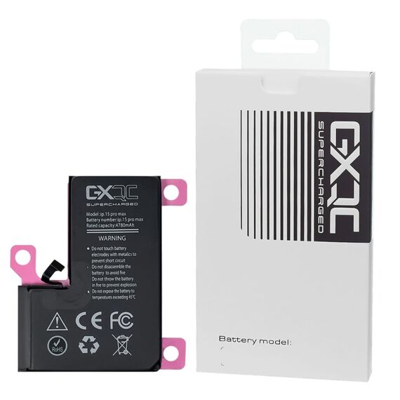 Аккумулятор GXQC Supercharged для Apple iPhone 15 Pro Max IC Original New (без ошибки), усиленный (4780 mAh) Service Pack. Complektuha