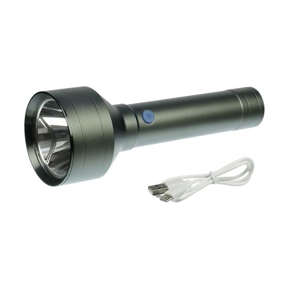 Фонарик аккумуляторный LED  Hongxin HX165 2000 lm, металлический, 2600 mAh, Type-C, grey фото 1. Complektuha