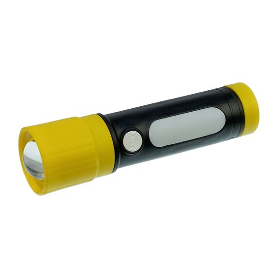 Фонарик аккумуляторный LED COB  Kongjiangbing KJB-179 140 lm, с боковой подсветкой 300 mAh, Type-C, yellow black. Complektuha
