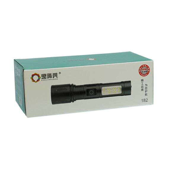 Фонарик аккумуляторный LED COB  Kongjiangbing KJB-182 380 lm, металлический, с боковой подсветкой 1200 mA фото 2. Complektuha