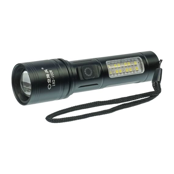 Фонарик аккумуляторный LED COB  Kongjiangbing KJB-182 380 lm, металлический, с боковой подсветкой 1200 mA. Complektuha