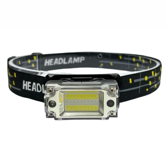 Фонарик аккумуляторный LED COB  T133, налобный, 200 lm, встроенный аккумулятор 700 mAh, Type-C, 5 режимов, black фото 1. Complektuha