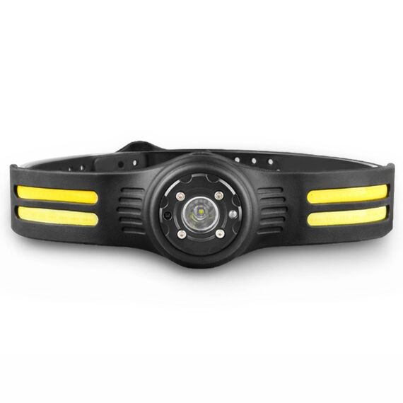 Фонарик аккумуляторный LED COB  T134 XPE, налобный, 300 lm, встроенный аккумулятор 700 mAh, Type-C, 6 режимов, black фото 1. Complektuha