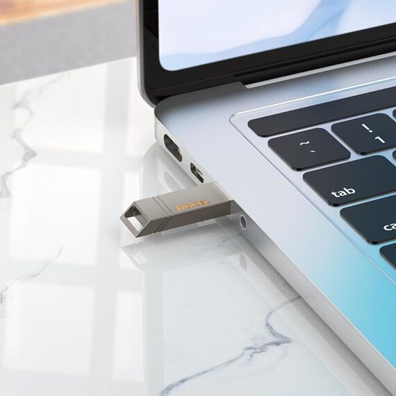 USB накопитель Hoco UD13 128GB USB 3.2 metal gray стальной фото 3. Complektuha