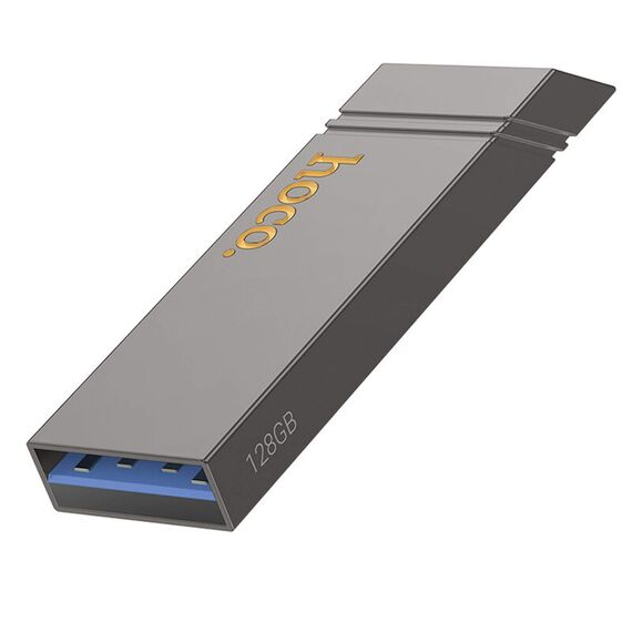 USB накопитель Hoco UD13 128GB USB 3.2 metal gray стальной. Complektuha