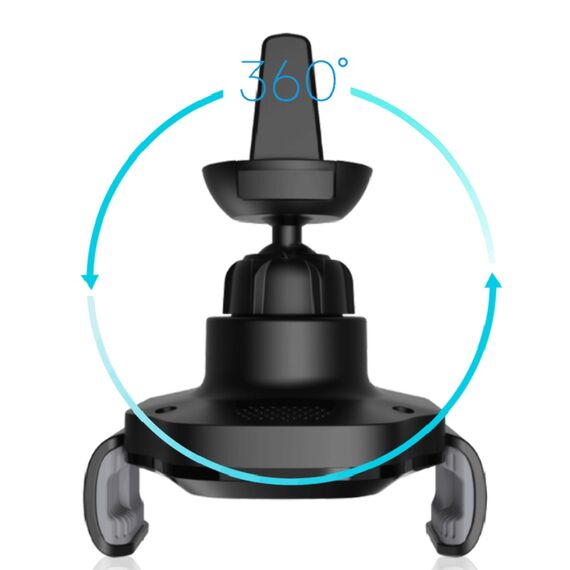 Автодержатель  X15 с беспровдной зарядкой 15W black фото 6. Complektuha