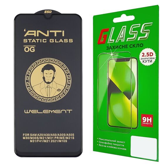 Защитное стекло для Samsung A305/ A307/ A505/ A407 A30/ A50/ A30s/ A40s (0.3 мм, 5D, чёрное) ТОП. Complektuha