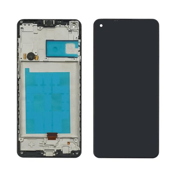 Дисплей для Samsung A217 Galaxy A21S (2020) з чорним тачскрином та корпусною рамкою GXQC Service Pack фото 1. Complektuha