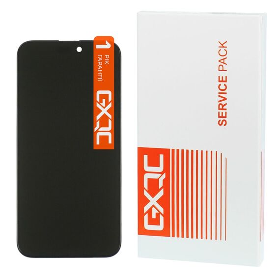 Дисплей для Apple iPhone 15 Pro Max з чорним тачскрином 120Hz (без ошибки) GXQC-Super IN CELL FHD Service Pack. Complektuha
