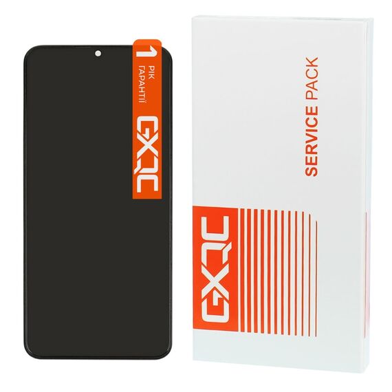 Дисплей для Samsung A035F Galaxy A03 (2022) з чорним тачскрином та корпусною рамкою GXQC Service Pack. Complektuha