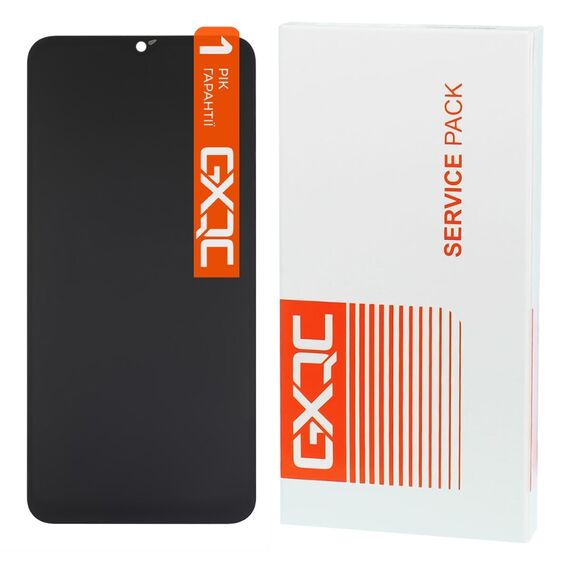 Дисплей для Realme C30S з чорним тачскрином GXQC Service Pack. Complektuha