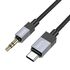 Кабель AUX Hoco  UPA32B Type-C to Jack 3.5 1m black. Complektuha