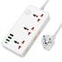 Удлинитель сетевой Hoco AC8A 3 USB/ Type-C PD QC 30W 3 розетки 1.5m белый. Complektuha