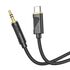 Кабель AUX Hoco  UPA30 Type-C to Jack 3.5 1m black. Complektuha